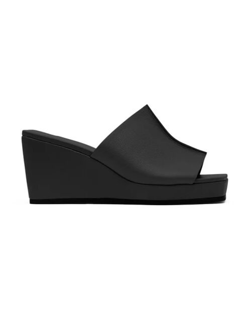 Mules en cuir Maria Wedge Cuir noires