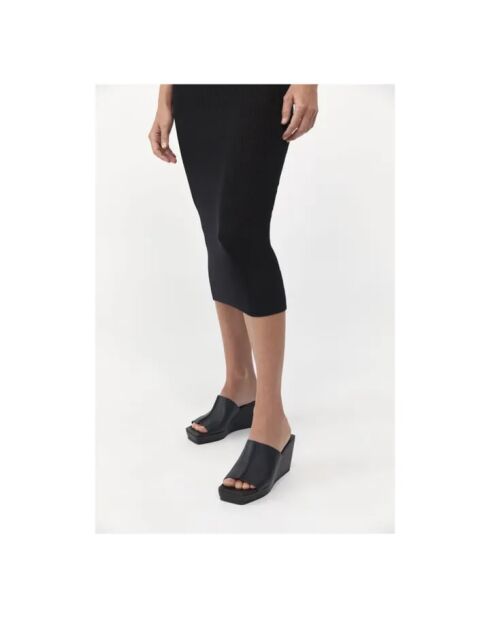 Mules en cuir Maria Wedge Cuir noires