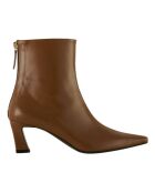 Bottines en cuir à talons caramel