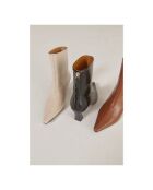 Bottines en cuir à talons caramel