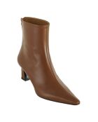 Bottines en cuir à talons caramel