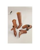 Bottines en cuir à talons caramel