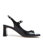 Zwarte sandalen met leren hak van Clavel