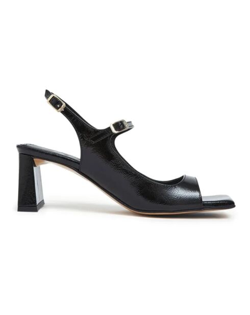 Zwarte sandalen met leren hak van Clavel