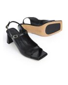 Zwarte sandalen met leren hak van Clavel