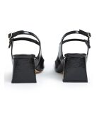 Zwarte sandalen met leren hak van Clavel