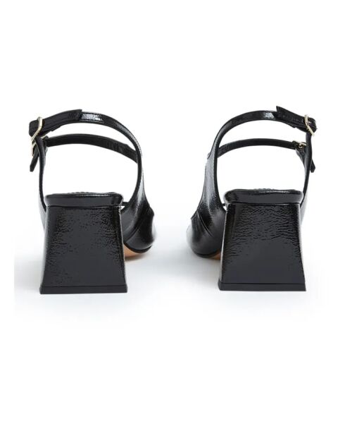 Zwarte sandalen met leren hak van Clavel