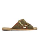 Mules en daim Brina vert kaki