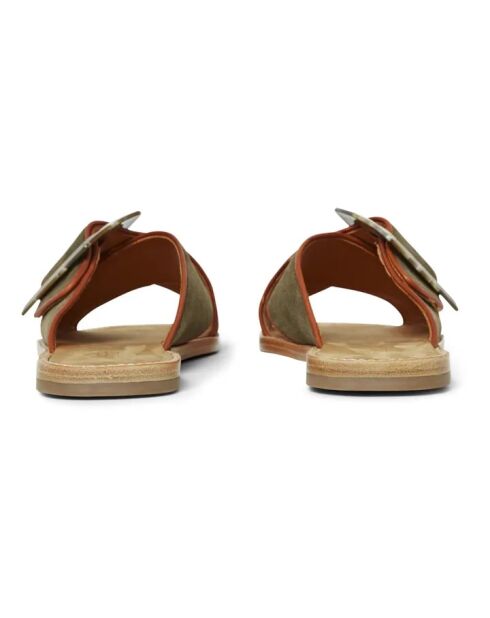 Mules en daim Brina vert kaki