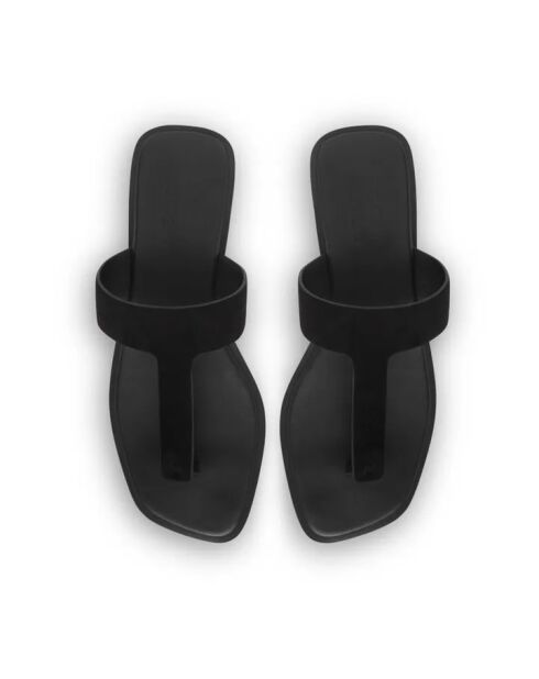 Zwarte leren sandalen van Rhodes
