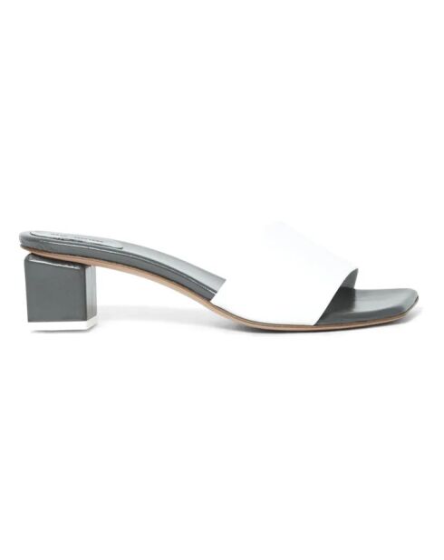 Sandales à talon en cuir Mildred blanches