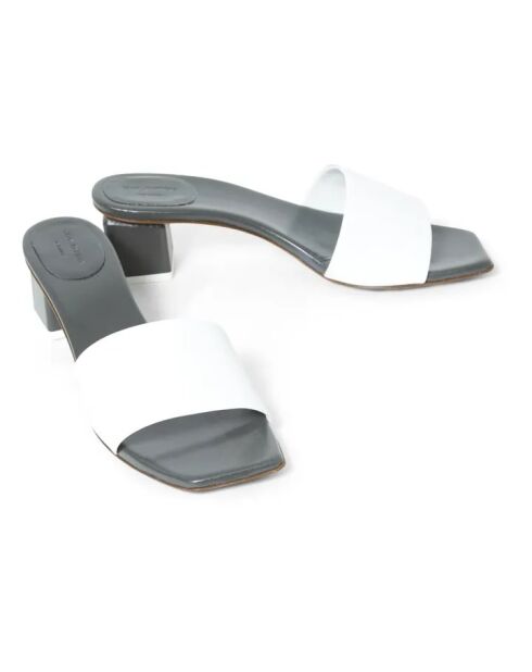 Sandales à talon en cuir Mildred blanches