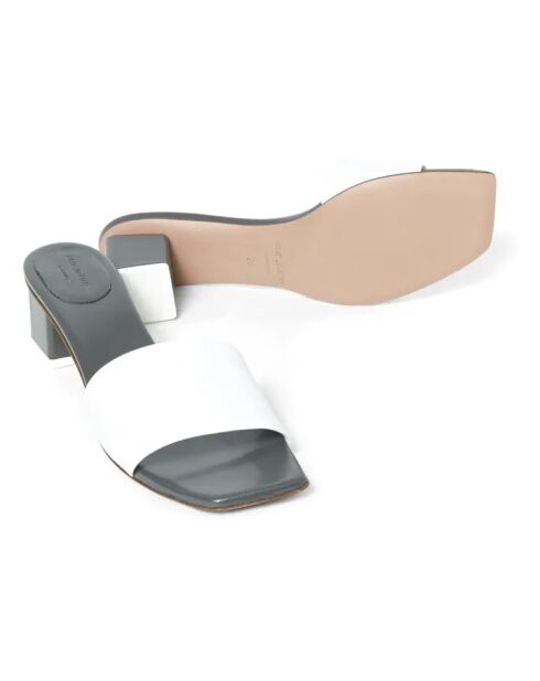 Sandales à talon en cuir Mildred blanches