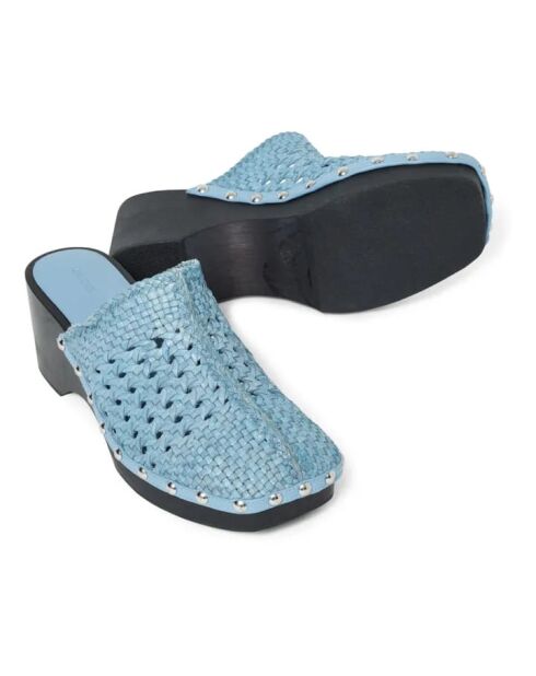 Sabots en cuir Yvone bleus