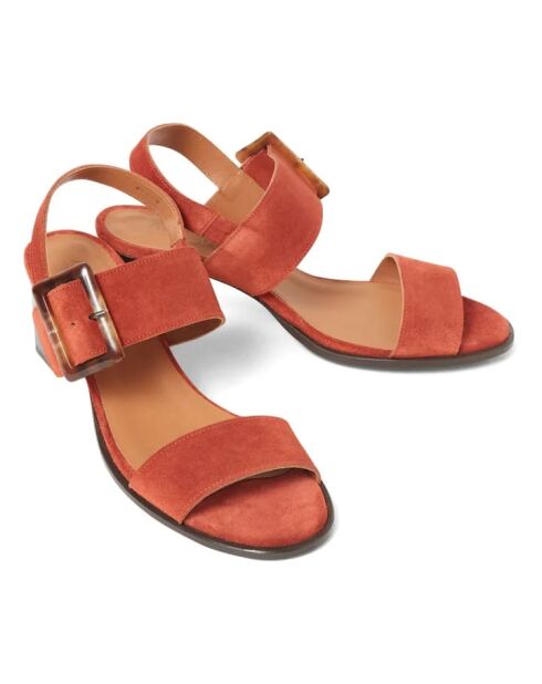 Rusty Damiana sandalen met leren hak