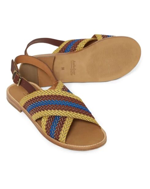 Sandales en cuir Birmanie-Aztec multicolores