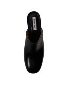 Mules en cuir Fermées noires