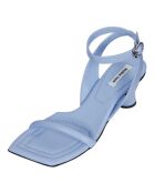 Mules en cuir Padded bleu ciel