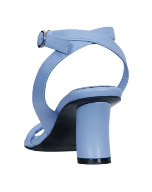 Mules en cuir Padded bleu ciel