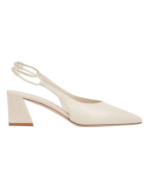 Slingback en cuir Polly crème