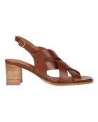 Caramel Umeko sandalen met leren hak