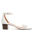 Witte leren sandalen met hak nr. 890