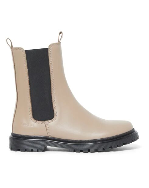 Hohe Chelsea-Stiefel aus Leder Funky puderrosa Sohlen
