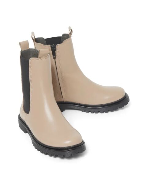 Hohe Chelsea-Stiefel aus Leder Funky puderrosa Sohlen