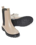 Botas altas de piel Chelsea, suelas Funky de color rosa empolvado