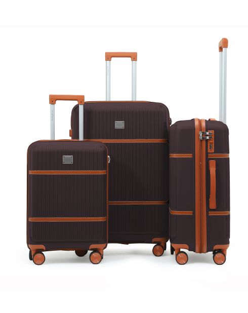 Set van 2 koffers cabine en middenverblijf Premium 4 dubbele wielen Malesherbs plum - 55/65 cm