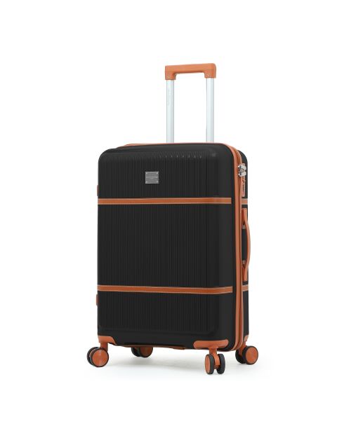 Premium-Koffer für mittlere Aufenthalte, 4 Doppelrollen, Malesherbs, schwarz, 65 cm