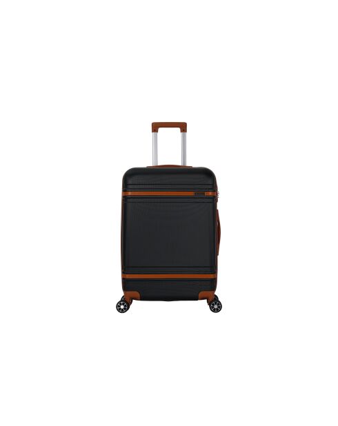 Valise moyen séjour 4 doubles roues Cassis noir - 65 cm