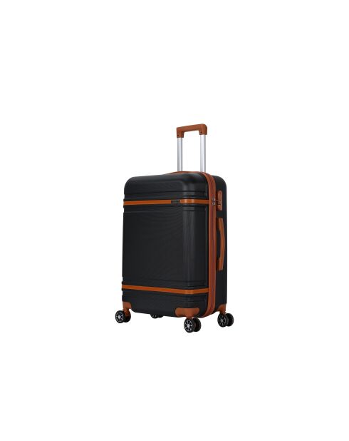 Valise moyen séjour 4 doubles roues Cassis noir - 65 cm