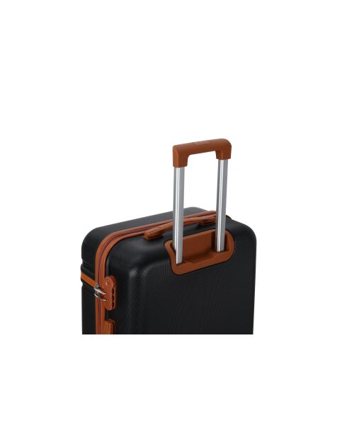 Valise moyen séjour 4 doubles roues Cassis noir - 65 cm