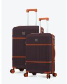 Set de 2 maletas cabina y larga estancia Premium 4 ruedas dobles Malesherbs plum - 55/75 cm
