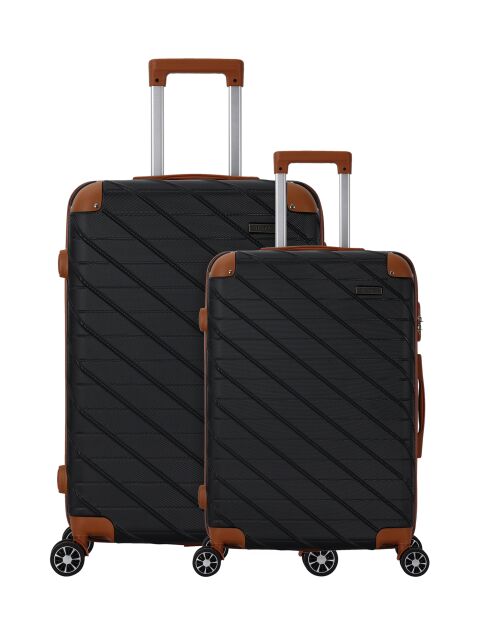 Set mit 3 Koffern 4 Doppelrollen Prado schwarz - 55/65/75 cm