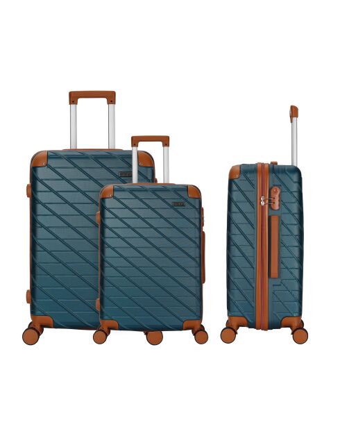 Set mit 3 Koffern 4 Doppelrollen Prado Indigo - 55/65/75 cm