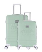 Set van 2 koffers, cabine en medium stay, 4 dubbele wielen, Castellane almond - 55/65 cm
