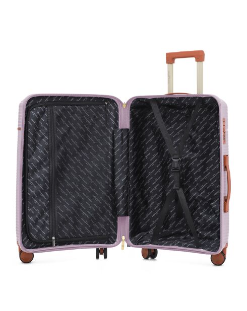 Set van 2 handbagagekoffers en Premium 4 dubbele wielen Courcelles rosegoud - 55/75 cm