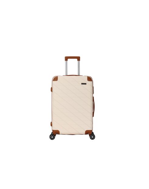 Valise moyen séjour 4 doubles roues Prado crème - 65 cm