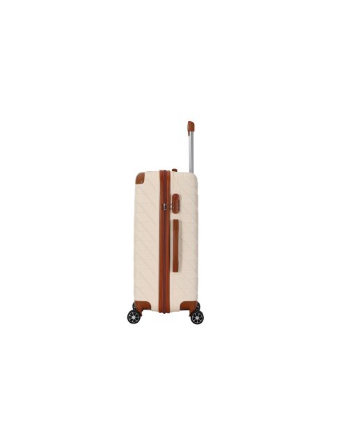 Valise moyen séjour 4 doubles roues Prado crème - 65 cm