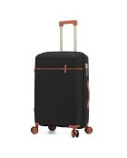 Courcelles Premium Reisekoffer mit 4 Doppelrollen, 75 cm, Schwarz