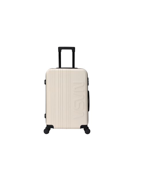 Valise moyen séjour 4 doubles roues Saturn crème - 65 cm