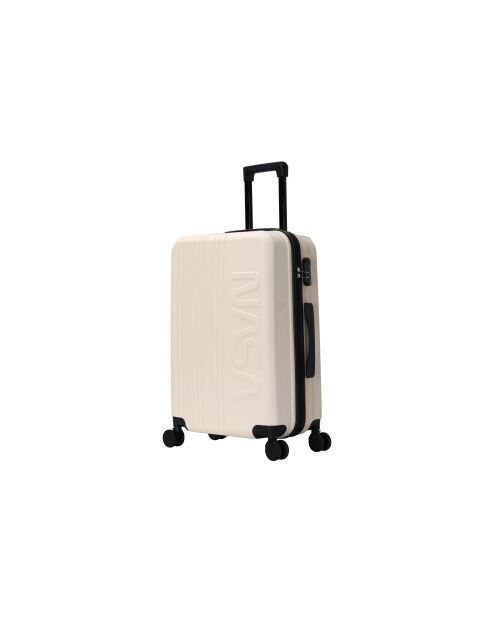 Valise moyen séjour 4 doubles roues Saturn crème - 65 cm