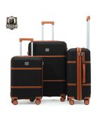 Set mit 3 Premium-Koffern 4 Doppelrollen Malesherbs schwarz - 55/65/75 cm
