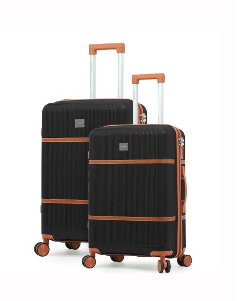 Set van 3 Premium koffers met 4 dubbele wielen Malesherbs zwart - 55/65/75 cm