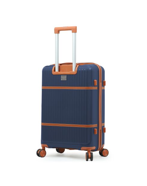 Set van 2 koffers met cabine en medium verblijf Premium 4 dubbele wielen Malesherbs marine - 55/65 cm