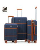 Set di 3 valigie Premium a 4 ruote doppie Malesherbs marine - 55/65/75 cm
