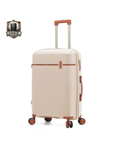 Set mit 3 Premium-Koffern mit 4 Doppelrollen Courcelles cremefarben — 55/65/75 cm