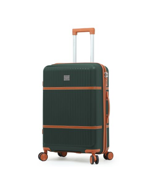 Set van 2 koffers cabine en middenverblijf Premium 4 dubbele wielen Malesherbs donkergroen - 55/65 cm